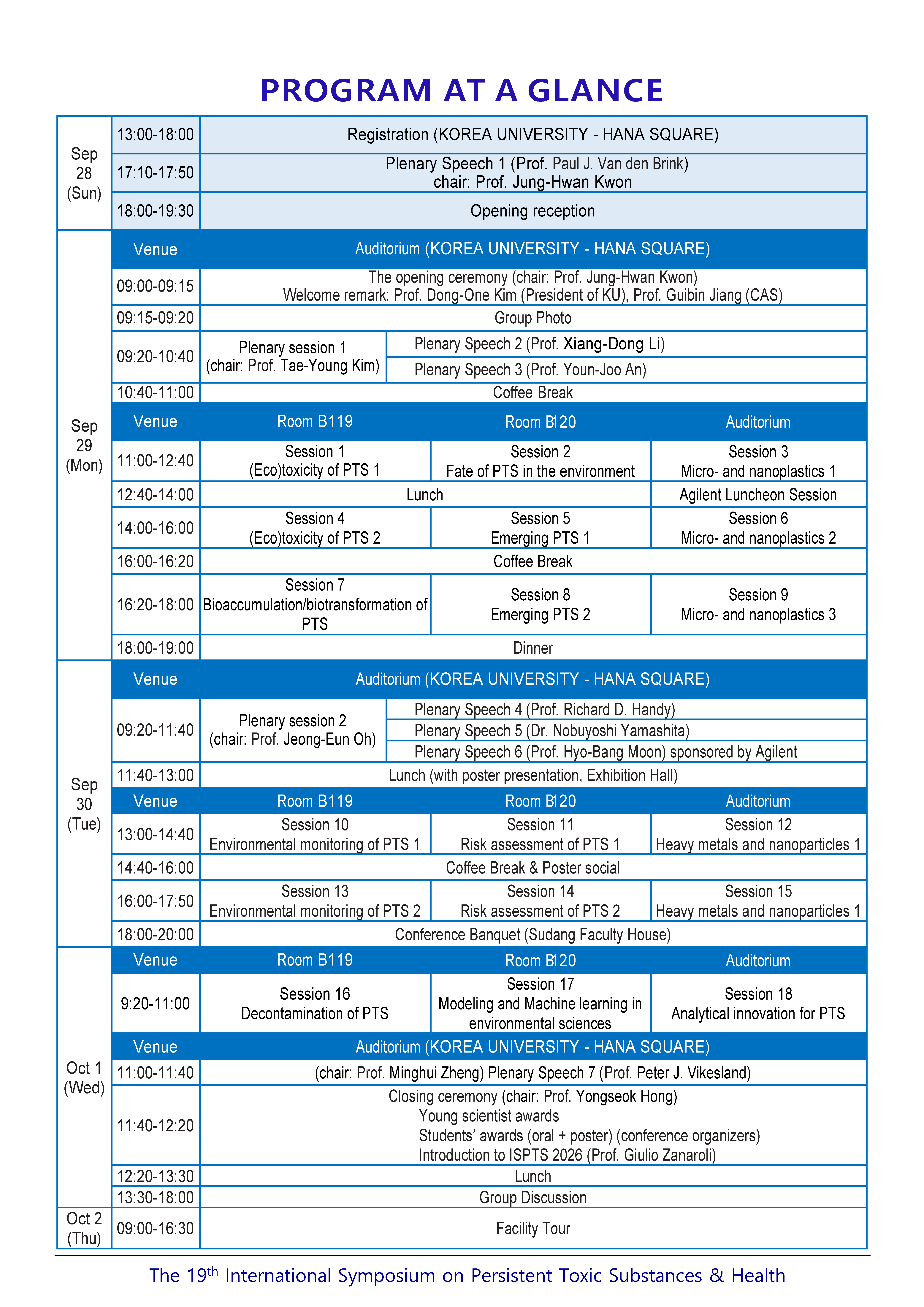 ISPTS2025 Program at a Glance